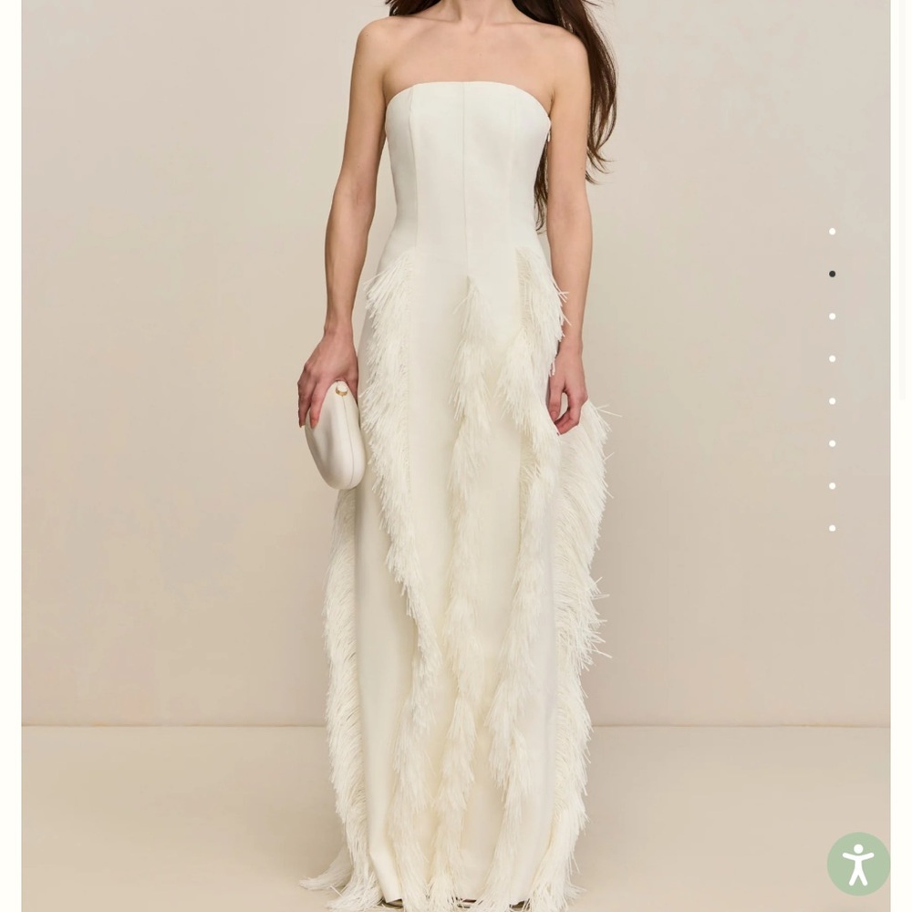 Cult Gaia Freya Ivory Strapless Gown